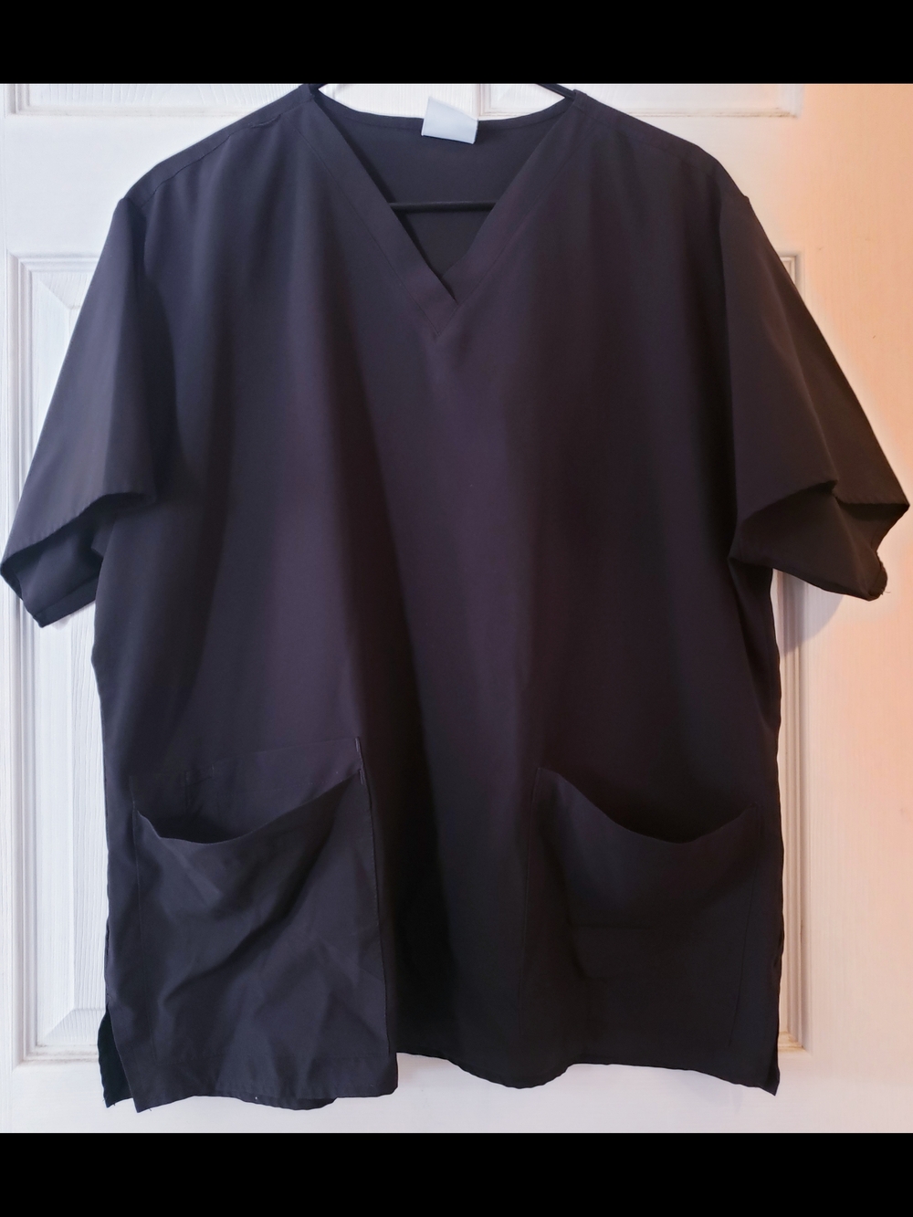 Women’s Black V-Neck Medical Scrub Top